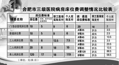 合肥公立医院床位费大幅提高图