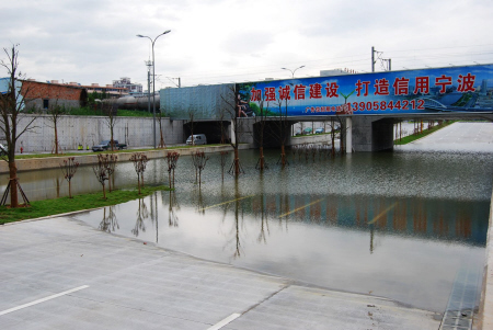 通途路西段诞生最雷"泳池"