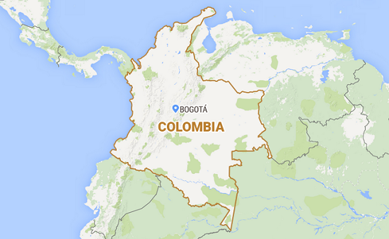 坠毁地点在哥伦比亚首都波哥大东部部800公里的拉斯帕洛马斯地区.