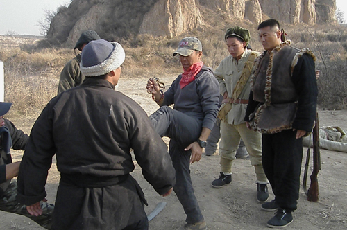 图文:《陕北汉子》拍摄现场--武术指导