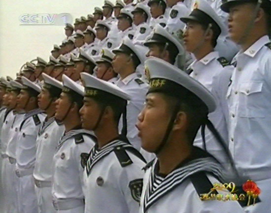 图文:2009年央视春晚--海军官兵问候vcr