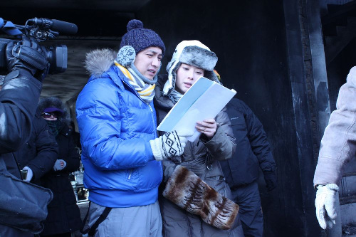 图文婚姻保卫战探班现场黄磊和袁立在现场