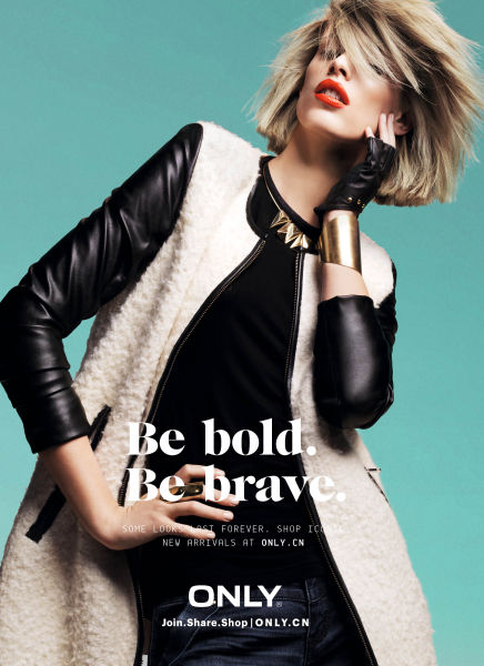 only 2013 秋季海报only 2013秋冬edge系列 出位剪裁大胆配色西服外套