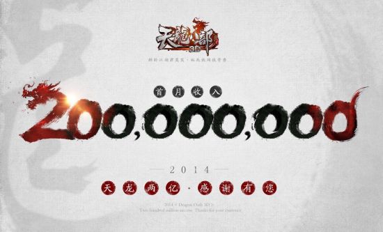 手游《天龙八部3d》上线流水破两亿