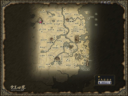 玩家可以在查看大地图时打开"完美大陆势力分布图"