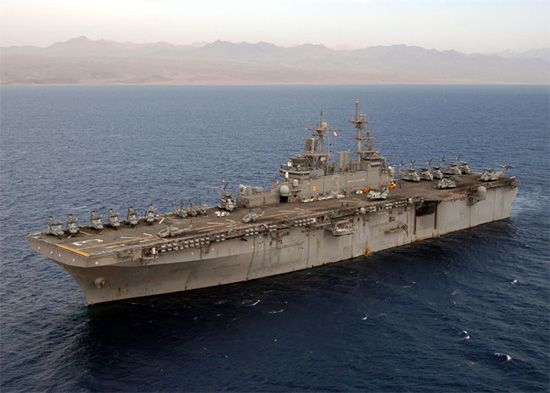 美军派军舰及海军陆战队员赴利比亚附近海域
