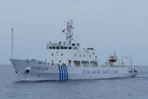 14日,中国海监84,74船自广州起航执行南海定期维权巡航第1航次任务
