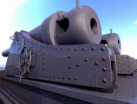 北洋水师装备的德国克虏伯305mm后膛炮图