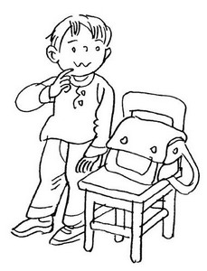 早晨,我早早地来到学校,搬我的椅子时一看,啊,这个椅子好小啊!