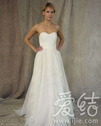 透明肩带搭配宝石胸衣礼服,自然空灵 from alvina valenta腰带上的