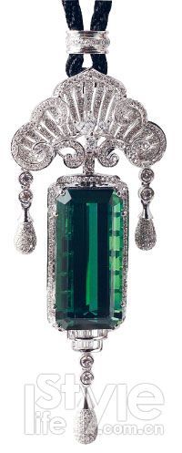 绿色碧玺项坠 菜百