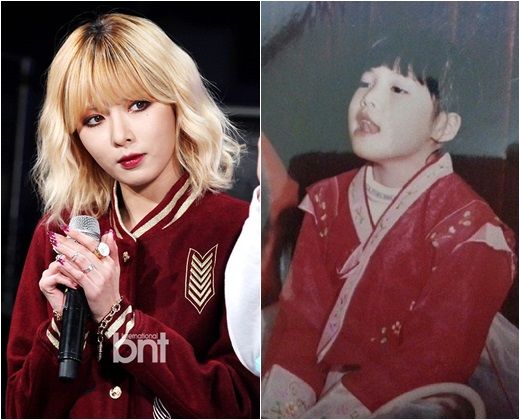 4minute泫雅公开幼年照 力证天生丽质未整容