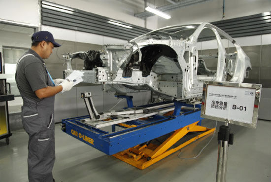 钣金工实操比赛项目--车身测量与损伤分析