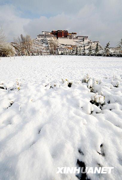 组图:美丽的西藏拉萨雪景