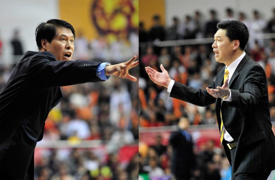 图文-[cba总决赛]广东85-80新疆 蒋兴权和李春江