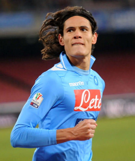 图文意杯那不勒斯20国米卡瓦尼庆祝梅开二度