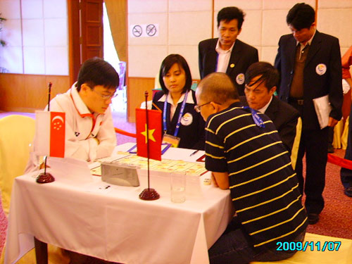 图文7日亚室会象棋快棋赛场阮陈杜宁vs吴宗翰