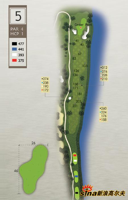 圖文-北京麗宮高爾夫俱樂部球場 5號洞477碼