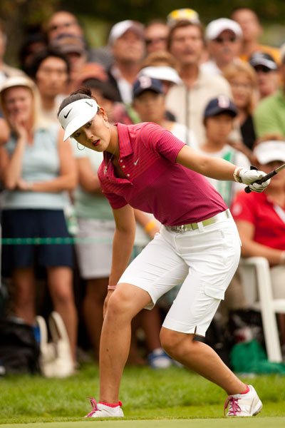 图文加拿大女子公开赛决赛魏圣美期待小球入洞