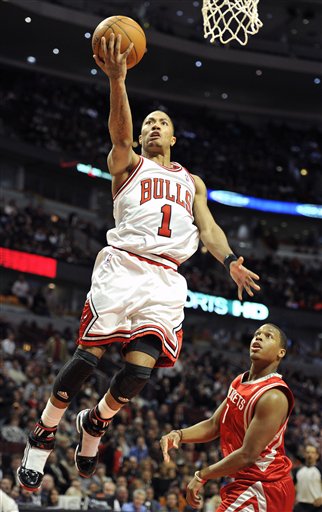 图文-[常规赛]火箭88-98公牛 罗斯潇洒上篮