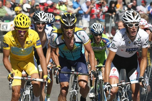 图文-环法自行车赛第20赛段 环法三大明星并肩