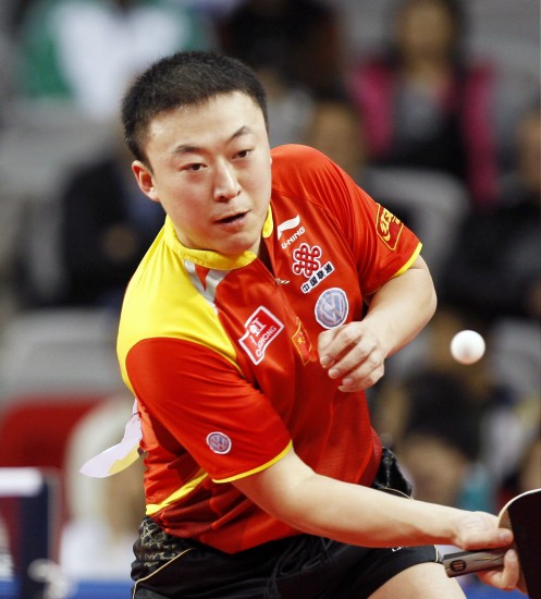 图文乒乓球亚洲杯马琳无缘男单4强马琳反手回球