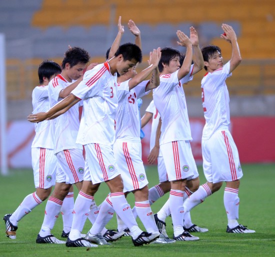 图文友谊赛中国队战胜巴勒斯坦队